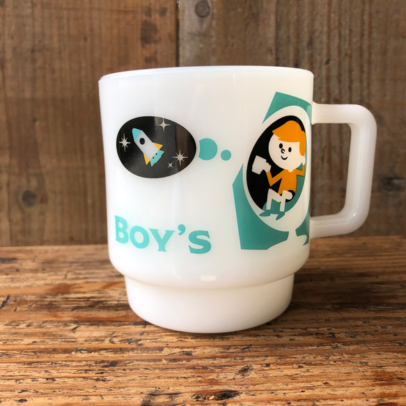 milkglass Boy´s MUG   (crafted in japan)