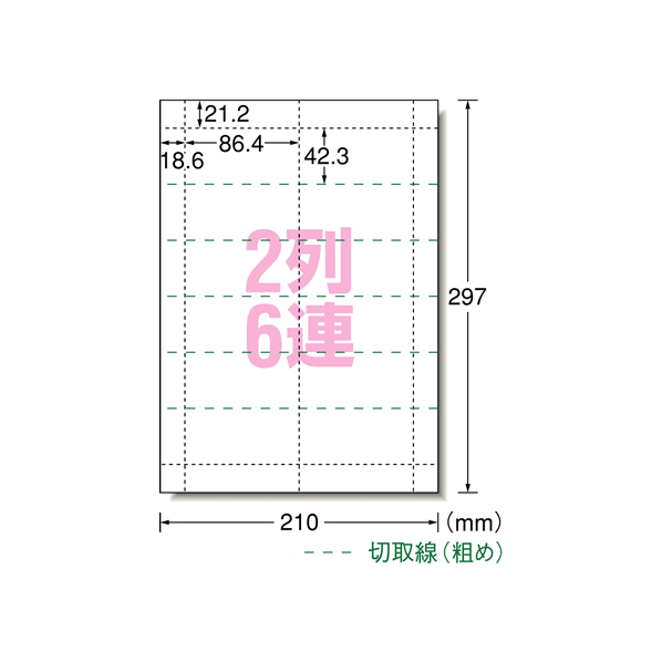 エーワン 手作りチケット連続タイプ A4 2列6連 20枚 F877137-51469