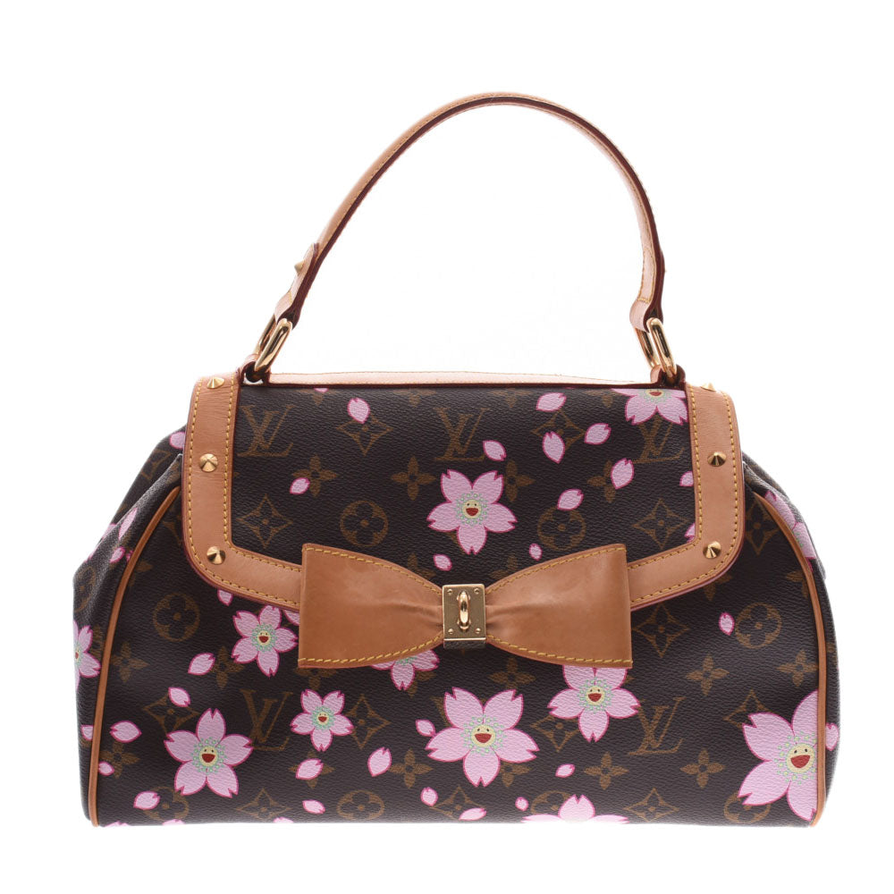 LOUIS VUITTON ルイヴィトン モノグラム チェリーブロッサム サックレトロPM ブラウン/ピンク M92012 レディース ハンドバッグ Bランク 中古 