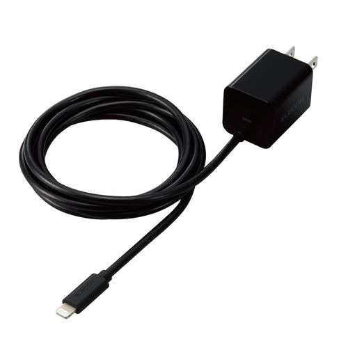 エレコム MPA-ACLP05BK USB Type-C 充電器 PD 対応 20W ライトニングケーブル 一体型 1.5m ブラック MPAACLP05BK