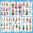 女の子シール48個セット（no.6）Sticker Set