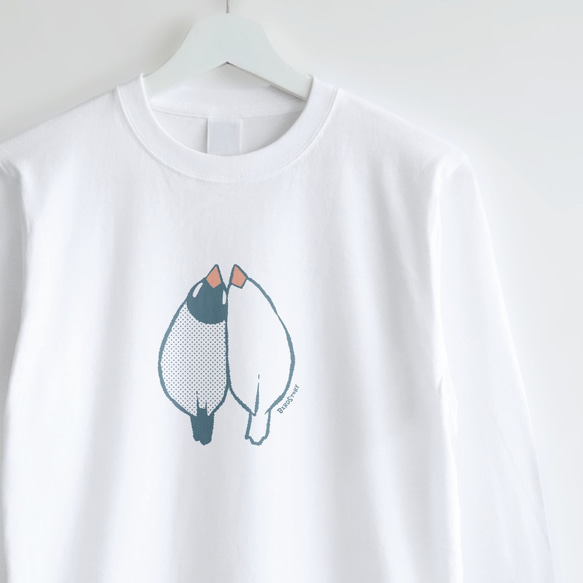 長袖Tシャツ（うえから文鳥）