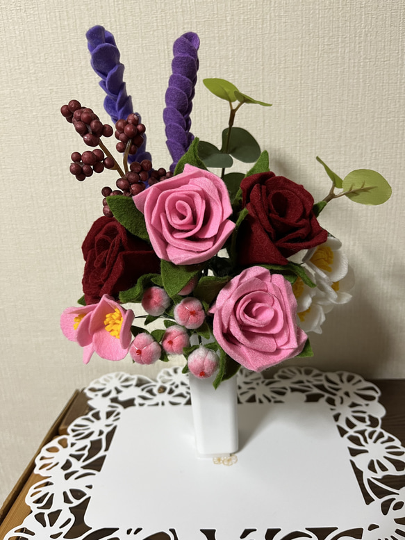 薔薇★フェルトフラワー アレンジメント