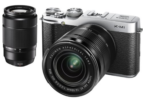 FUJIFILM デジタルカメラミラーレス一眼 X-M1ダブルズームレンズキット シルバー F X-M1S/1650/50230KIT【中古品】