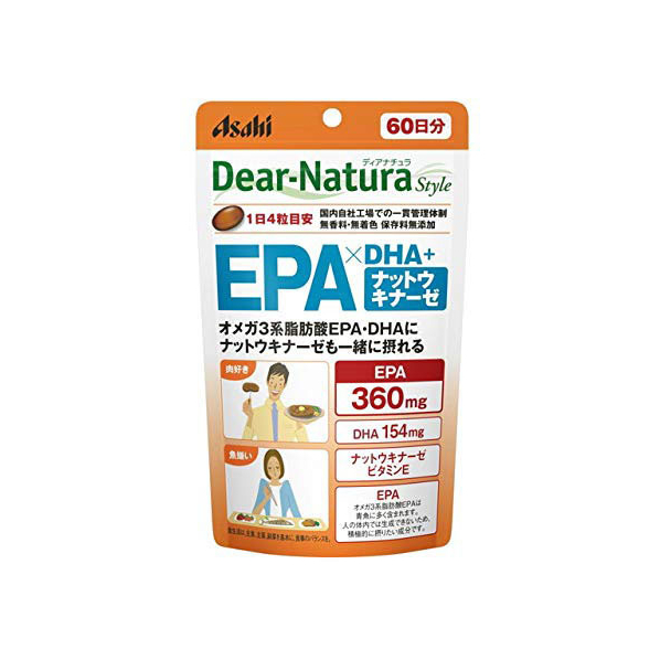 アサヒグループ食品 ディアナチュラ スタイル EPA×DHAナットウキナーゼ 60日 FC45680