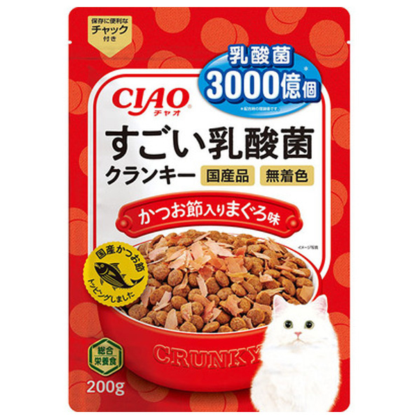 イナバショクヒン CIAO すごい乳酸菌クランキー かつお節入り まぐろ味 200g ﾆﾕｳｻﾝｷﾝｸﾗﾝｷ-ｶﾂｵﾏｸﾞﾛ200G