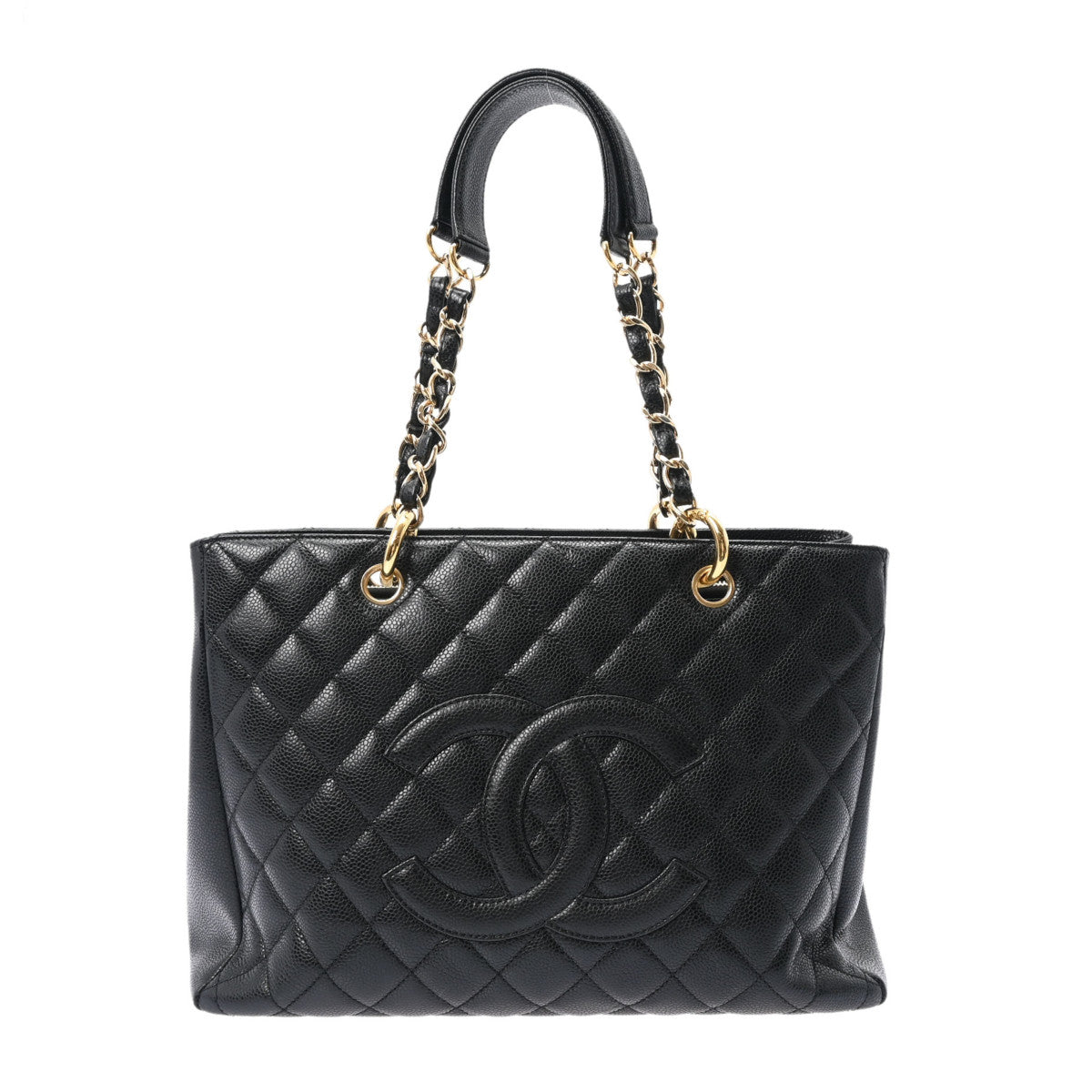 CHANEL シャネル マトラッセ GST グランドショッピングトート 黒 ゴールド金具 レディース キャビアスキン トートバッグ ABランク 中古 