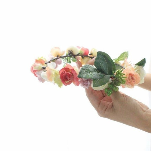 flower crown* pink&green