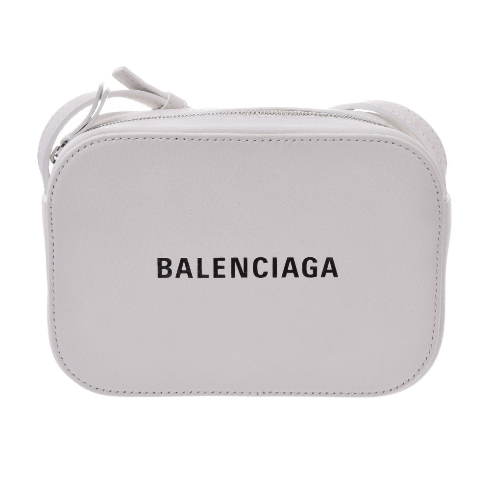 BALENCIAGA バレンシアガ エブリデイ カメラバッグ 白 シルバー金具 レディース レザー ショルダーバッグ 未使用 