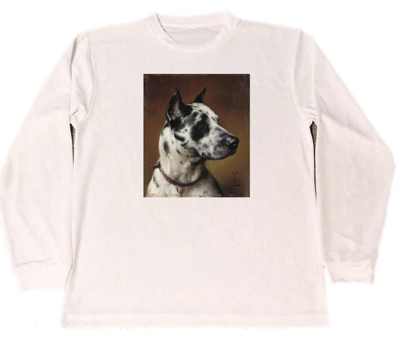 カール・ライヒュルト　ドライ　Tシャツ　名画　絵画　アニマル　アート　動物　グッズ　犬　ポインター　　ロング　ロンT　長