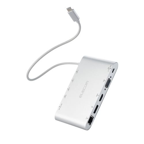 エレコム DST-C28SV USB Type C ドッキングステーション ハブ 11-in-1 PD 85W出力 Windows mac iPad等対応 シルバー