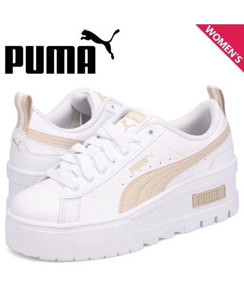 PUMA プーマ スニ―カー メイズ ウェッジ レディース 厚底 PUMA MAYZE WEDGE WNS ホワイト ベージュ 白 386273