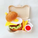 送料無料⭐︎実物大！曲がるポテトとハンバーガー　あみぐるみ　おままごと