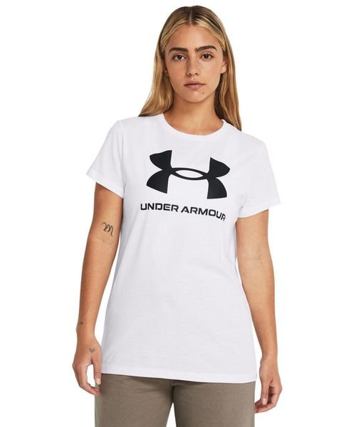 UA W SPORTSTYLE LOGO SHORT SLEEVE T－SHIRT