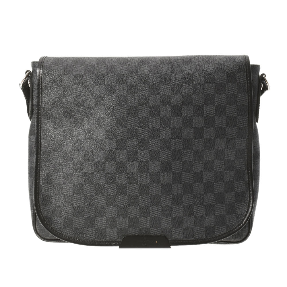 LOUIS VUITTON ルイヴィトン ダミエ グラフィット ダニエルMM 黒/グレー N58029 メンズ ダミエグラフィットキャンバス ショルダーバッグ ABランク 中古 