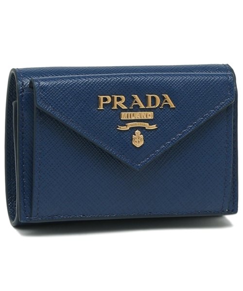 プラダ 折財布 レディース PRADA 1MH021 QWA F0016 ブルー