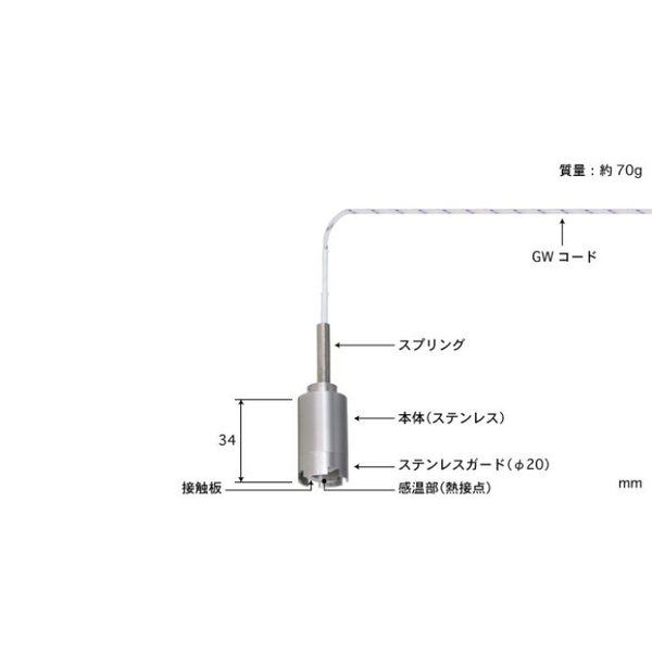 自重形温度センサ ー50~250°C タイプK ヘッドサイズ:タイプ12 【WEー12KーGW1ーASP】 WE-12K-GW1-ASP（直送品）