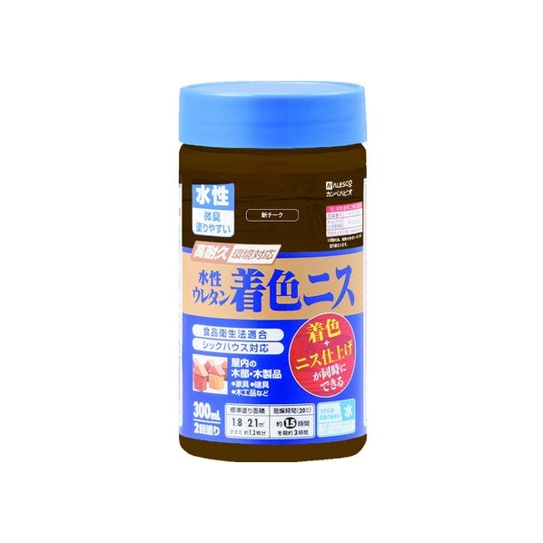 カンペハピオ 水性ウレタン着色ニス 300ML 新チーク FC896JB-5429382