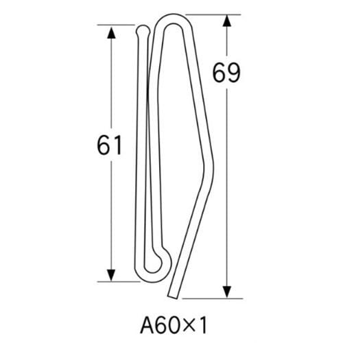 カーテン用フック プリーツフックA60X1 シルバー 10本入り