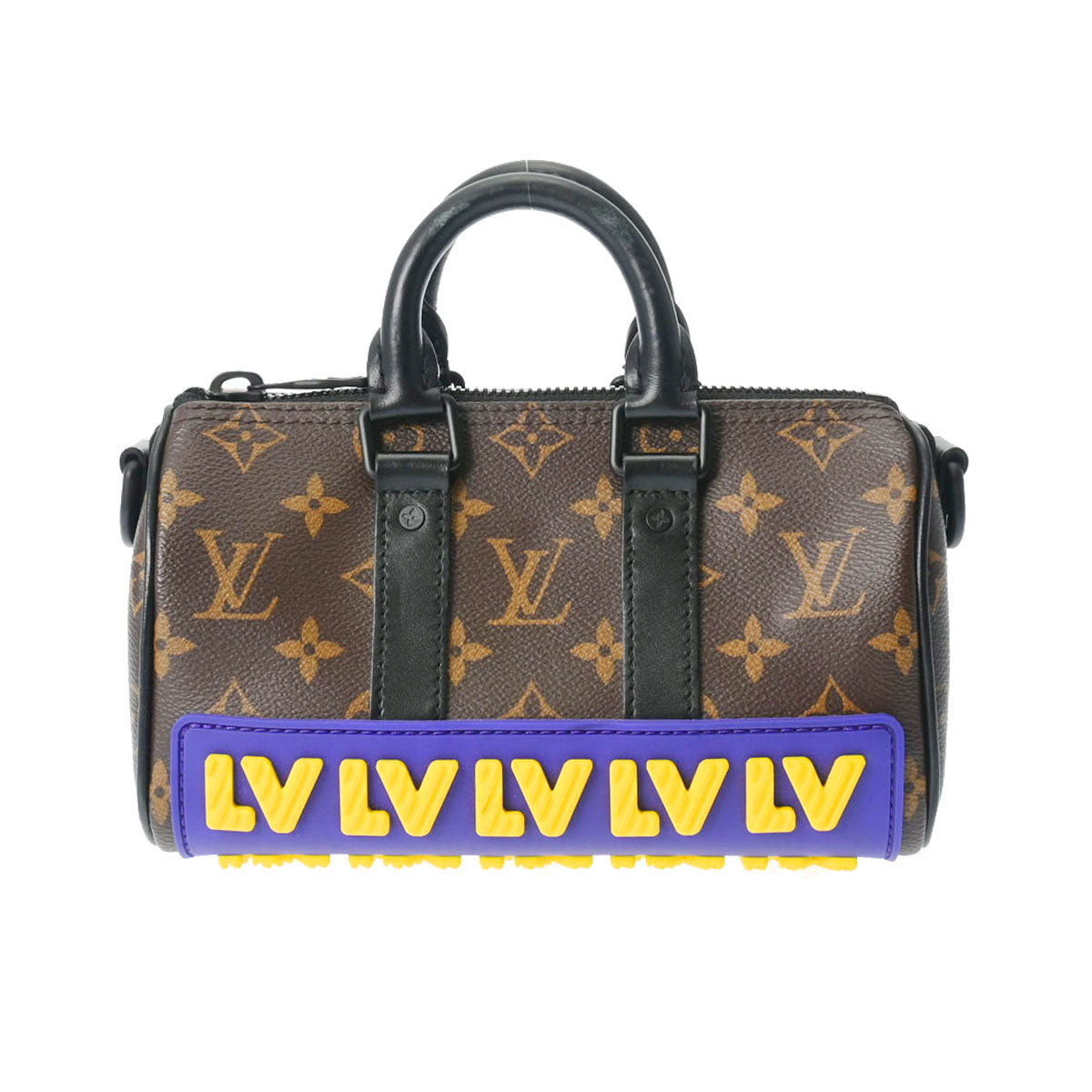 LOUIS VUITTON ルイヴィトン モノグラム キーポル XS LVラバー ブラウン/ブラック M45788 レディース モノグラムマカサー ハンドバッグ ABランク 中古 