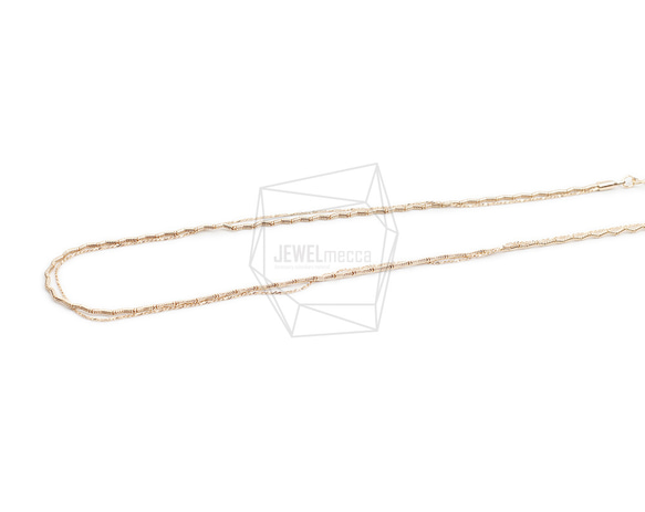 CHN-050-G【1個入り】ダブルネックレスチェーン,Two Chains necklace