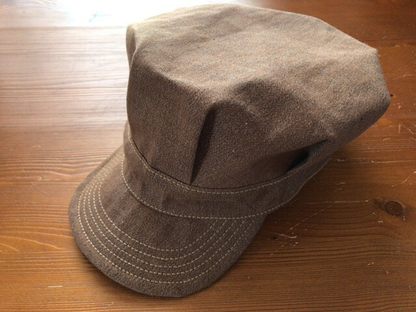 ＜受注製作＞デッドストックシャンブレーデニム表work capワークキャップ 5ステッチ（希望サイズで作ります。）