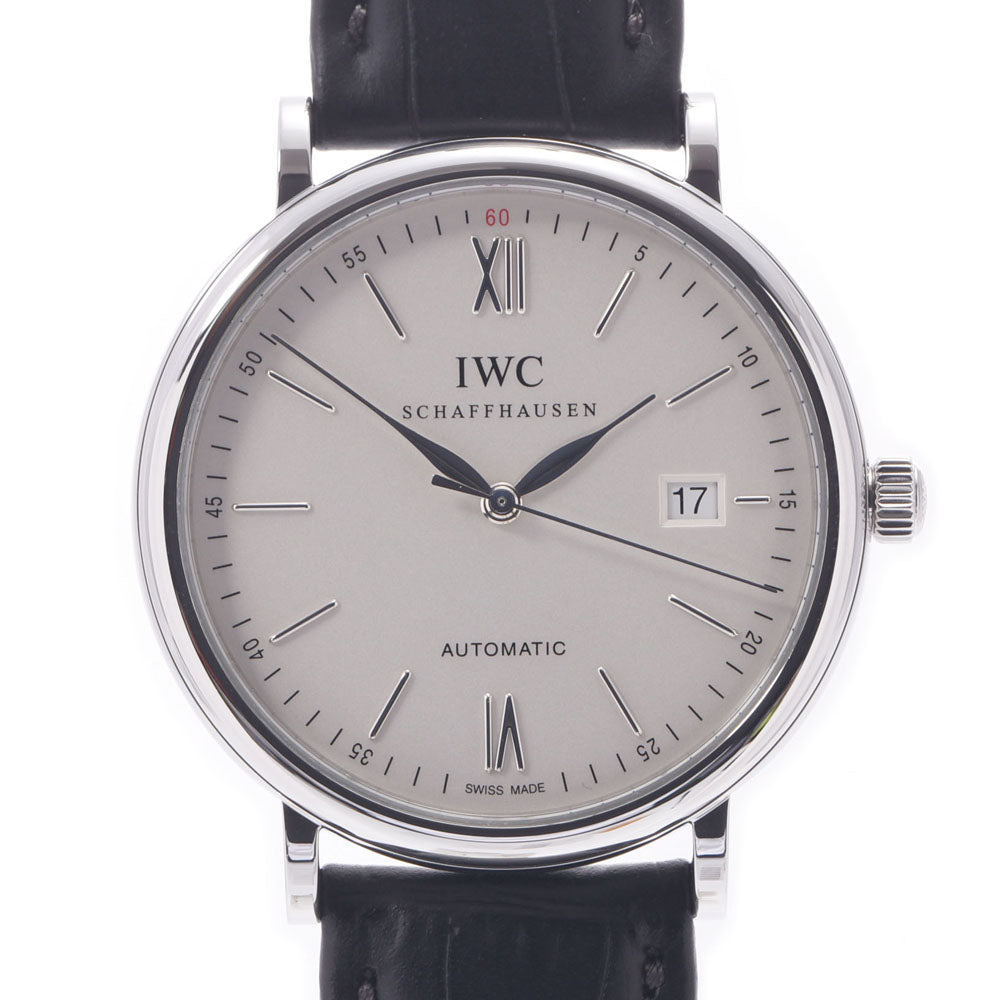 IWC SCHAFFHAUSEN アイダブリューシー シャフハウゼン ポートフィノ IW356501 メンズ SS/革 腕時計 自動巻き 白文字盤 Aランク 中古 