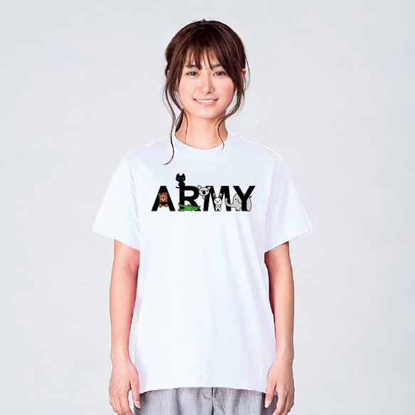 ARMY Tシャツ メンズ レディース おしゃれ かわいい 白 夏 プレゼント 大きいサイズ 綿100%