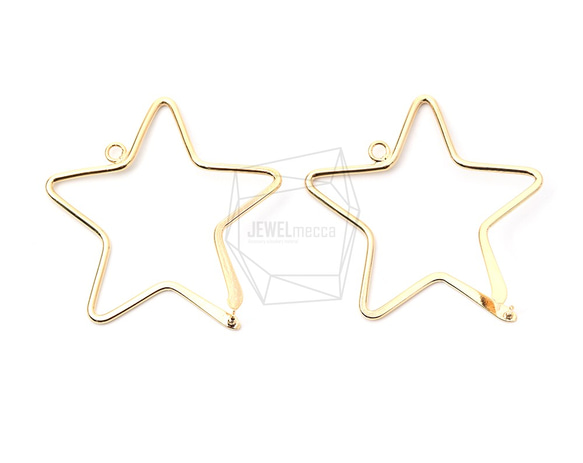 PDT-2084-G【2個入り】ビッグスターペンダント,Big Star Pendant /40mm x 40mm