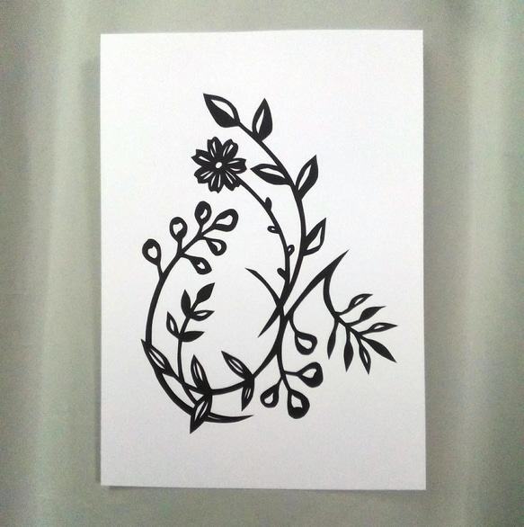 【切り絵】原画　A5サイズ　Flowers