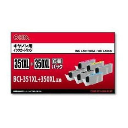 オーム電機 CINK-351+350-XL6P キヤノン汎用カートリッジ BCI350・351XLシリーズ