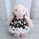 ◆ブラックマーガレットとリボンレースのキャミスモック*ぬいぐるみの服jellycat*plush toy clothesジェリーキャット