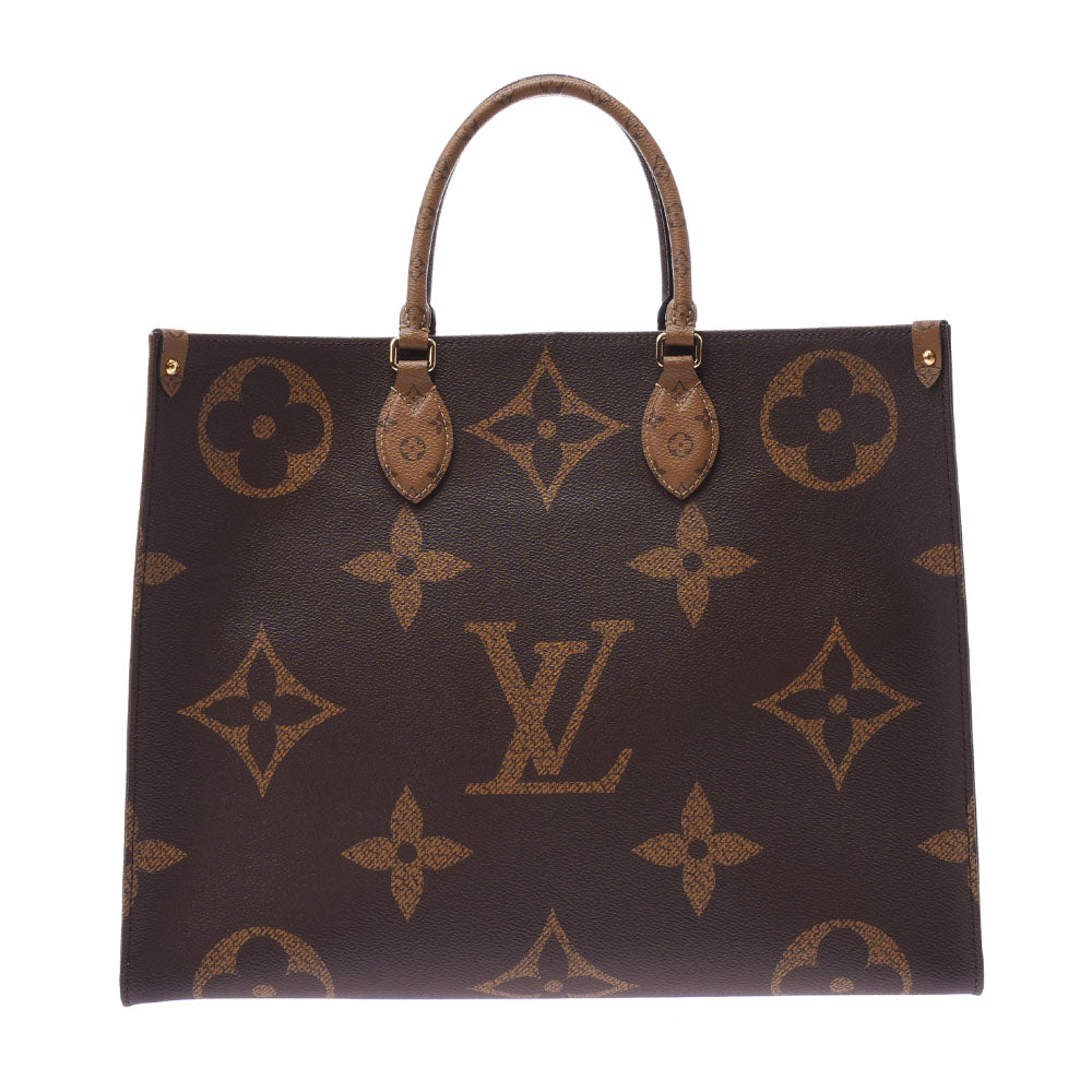 LOUIS VUITTON ルイヴィトン モノグラム リバース オンザゴーGM ブラウン M44576 ユニセックス モノグラムキャンバス 2WAYバッグ 新同 中古 