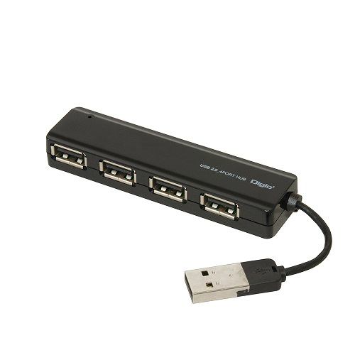 ナカバヤシ UH-2444BK USB2.0 4ポートハブ ブラック