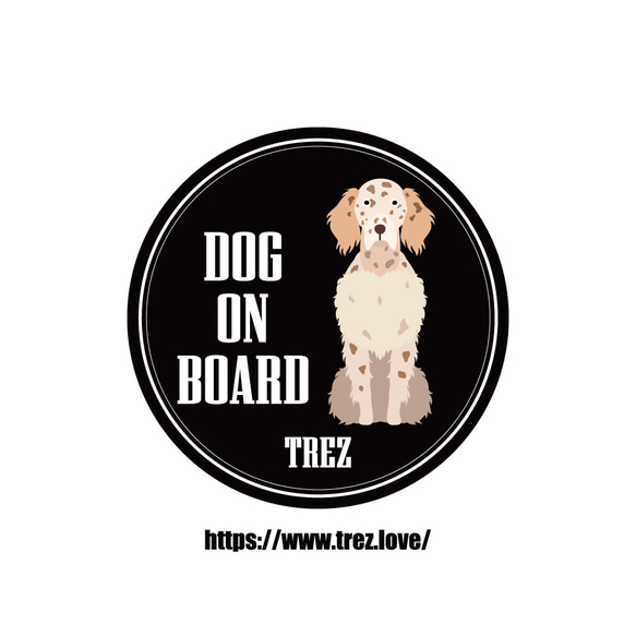 全8色 名前入り DOG ON BOARD イングリッシュセター ポップアート ステッカー