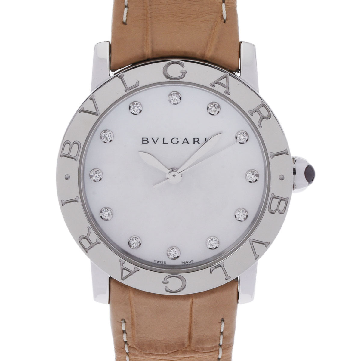 BVLGARI ブルガリ ブルガリブルガリ 33 BBL33WSL/12 ボーイズ SS/革 腕時計 自動巻き シェル文字盤 Aランク 中古 