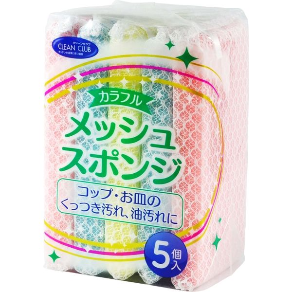 大和物産 クリーンクラブ カラフルメッシュスポンジ 4904681635314 1セット（5個×60パック）