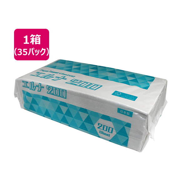 太洋紙業 ペーパータオル エルナ 中判 200枚×35パック F385855-6286