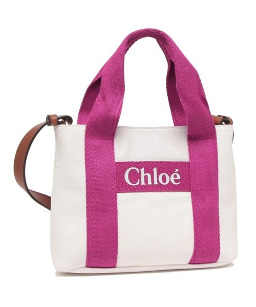 クロエ トートバッグ ショルダーバッグ キッズ ガールズ ホワイト ピンク レディース CHLOE C20046 117