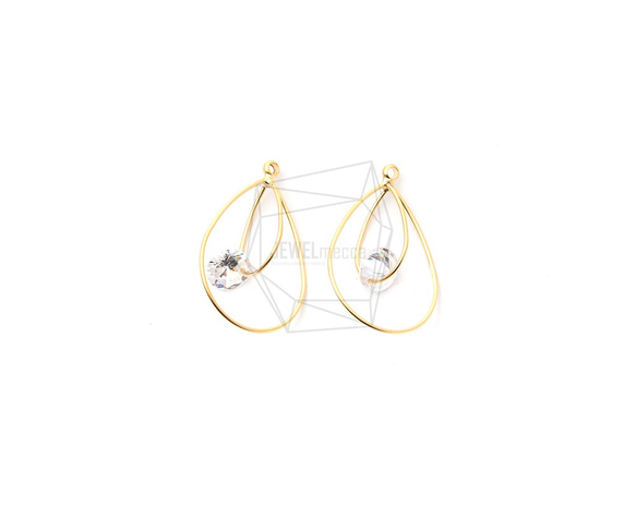 ERG-1193-MG【2個入り】ダブルドロップピアスキャッチ,Double Drop Earring Charm