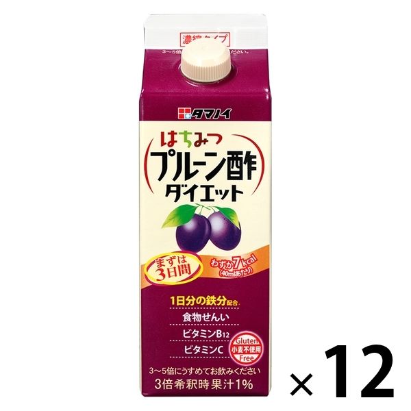 タマノイ酢 はちみつプルーン酢ダイエット濃縮タイプ 500ml 1箱（12本入）