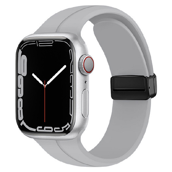 GAACAL Apple Watch Series 1-8/SE1-2/Ultra [42/44/45/49mm]用マグネット式シリコンバンド グレー W00302GYB