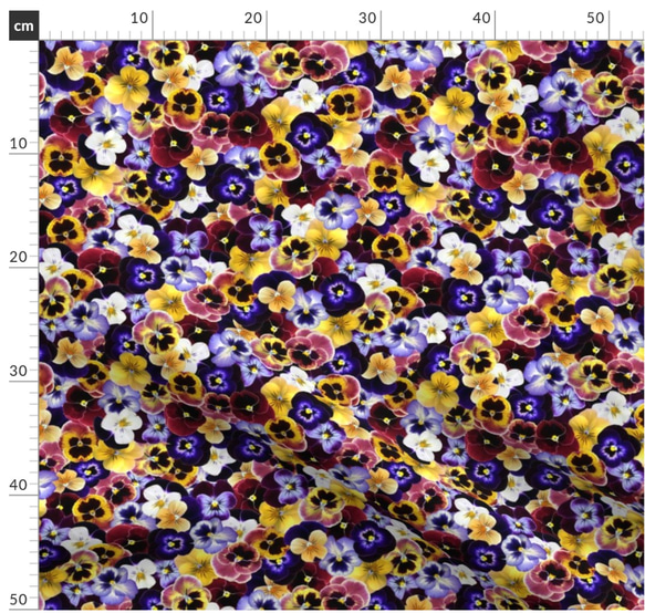 パンジー ビオラ 花柄 オリジナル生地　生地 ハンドメイド素材