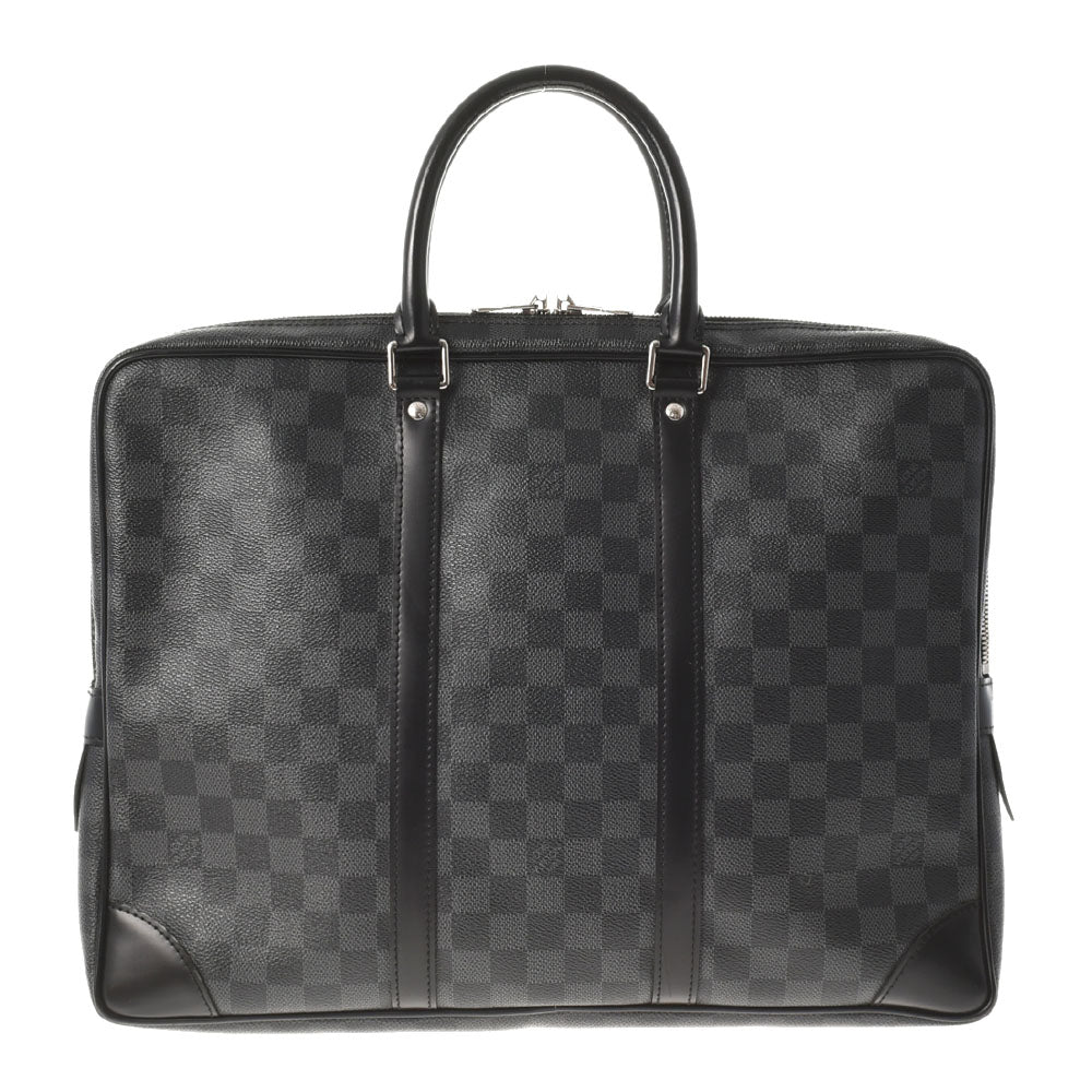 LOUIS VUITTON ルイヴィトン ダミエ グラフィット ポルトドキュマンヴォワヤージュ 黒 N41125 メンズ ダミエグラフィットキャンバス ビジネスバッグ Bランク 中古 