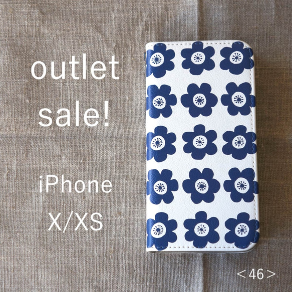 【 outlet sale ! 】iPhone X/XS ＊帯なし手帳型＊スマホケース＜46＞