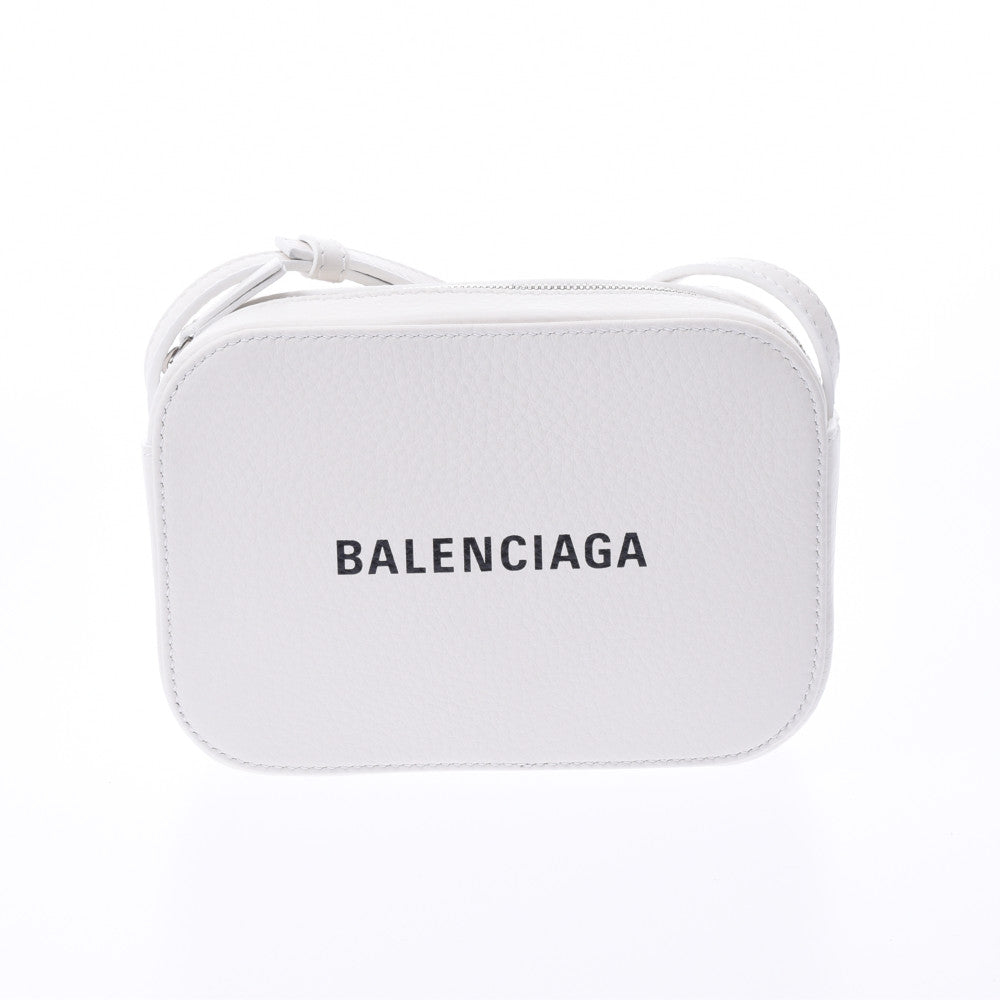 BALENCIAGA バレンシアガ エブリデイ カメラバッグ XS 白 シルバー金具 レディース レザー ショルダーバッグ 未使用 