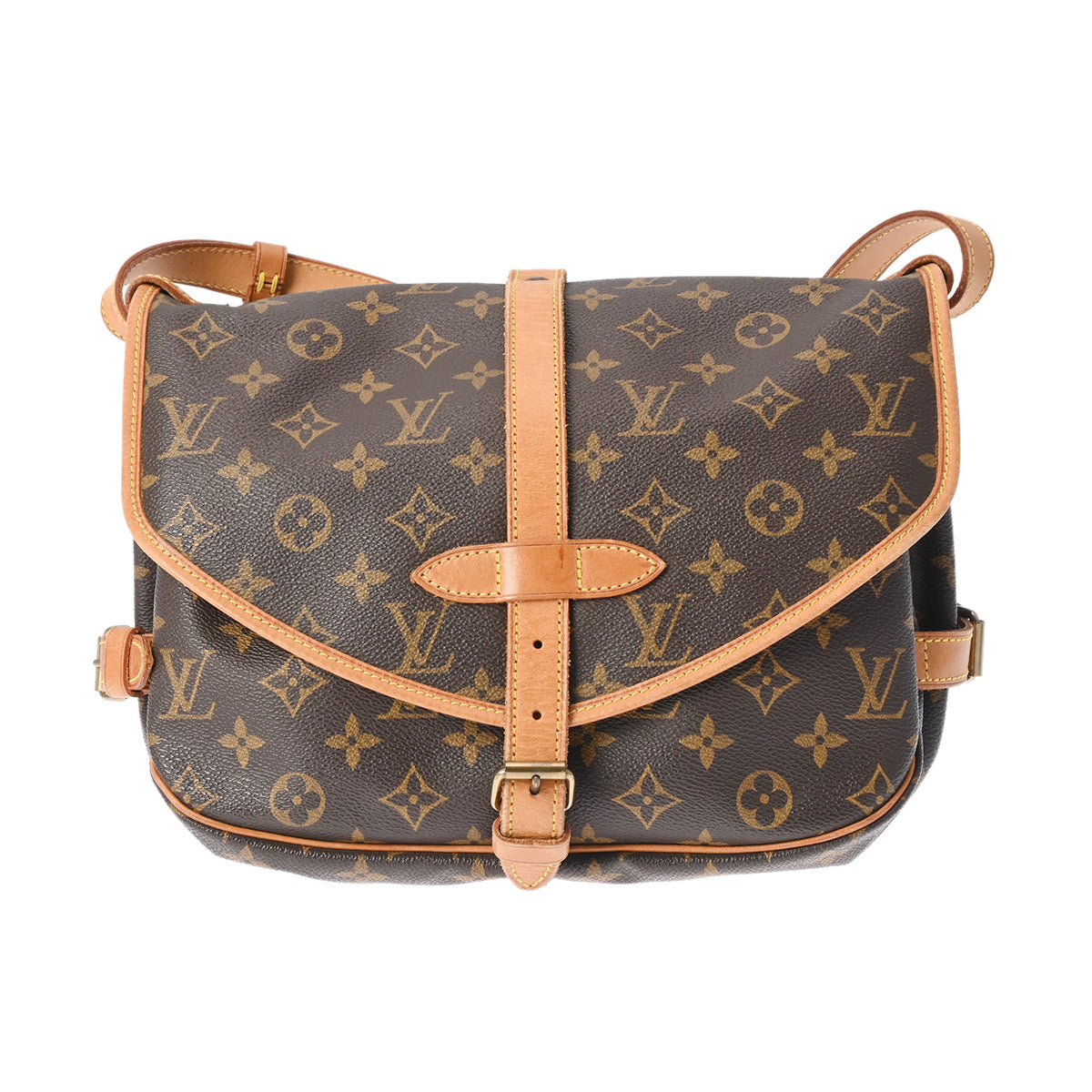 LOUIS VUITTON ルイヴィトン モノグラム ソミュール 30 ブラウン M42256 レディース モノグラムキャンバス ショルダーバッグ Bランク 中古 