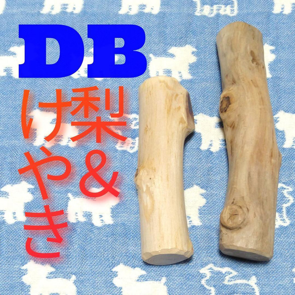 DB.けやき梨の木新品.犬用おもちゃ、小さめ中小型犬向け歯固め、かじり木