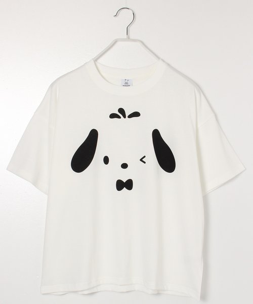 【Sanrio/サンリオ】天竺プリント半袖クルーネックワイドＴシャツ（マイメロ・キティ・クロミ・シナモン・ポムポムプリン・ハンギョドン・ポチャッコ・こぎみゅん）