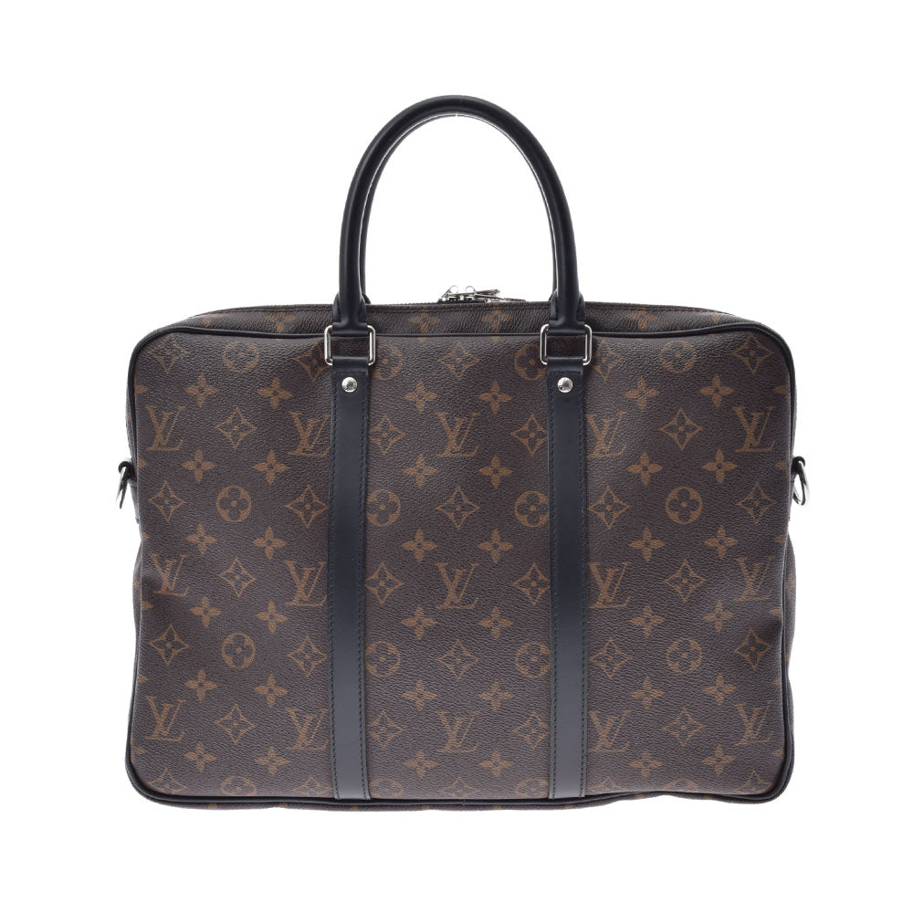 LOUIS VUITTON ルイヴィトン マカサー PDV PM ポルトドキュマン ヴォワヤージュ  ブラウン M52005 メンズ  モノグラムマカサー ビジネスバッグ Aランク 中古 